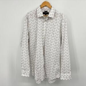 James Tattersall Men's Shirt Slim Fit Long Sleeve Button Down Size 18 36/37